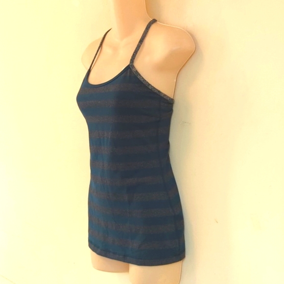 Lululemon Power Y Tank in Micro Macro Stripe Alberta Lake Size 4 - Picture 4 of 16